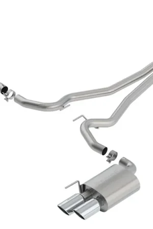 Best Choice Borla 2.5" S-Type Cat-Back Exhaust System w/ 4" Quad Polished Tips :: 2018-2023 Ford Mustang GT Convertible w/ Non-Active Exhaust