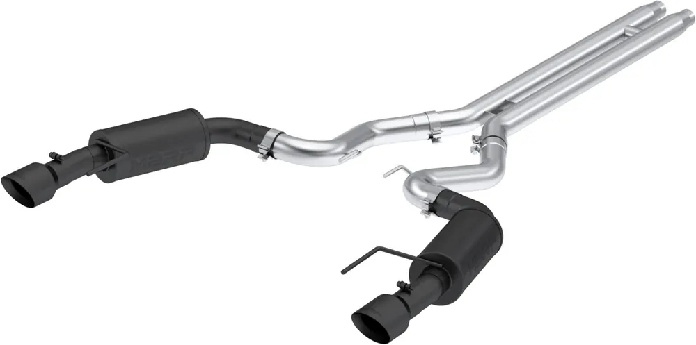 MBRP Armor BLK Street 3" Cat-Back Exhaust System w/ 4.5" Dual Black Coated Tips :: 2024-2026 Ford Mustang GT w/ Non-Active Exhaust Top Pick
