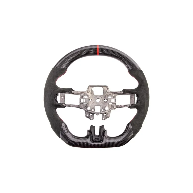 S550 Mustang Carbon Fiber Steering Wheel w/o Button Cover, Alcantara Grips :: 2015-2017 Ford Mustang Reduced Price