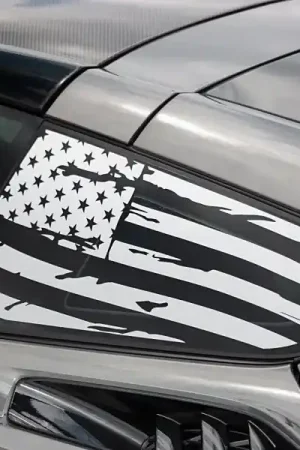 Modern Phastek Distressed Flag Side Window Decal :: 2014-2019 C7 Corvette