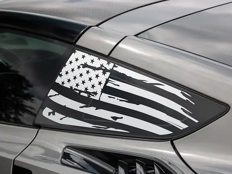 Modern Phastek Distressed Flag Side Window Decal :: 2014-2019 C7 Corvette