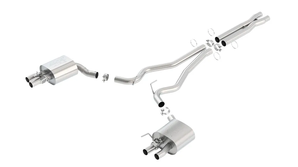 Borla 2.75" ATAK Cat-Back Exhaust System, Reuse Factory Tips :: 2015-2020 Ford Mustang Shelby GT350 Premium