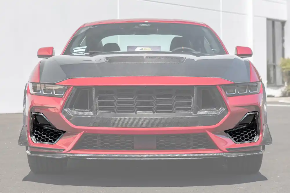 S650 Mustang Front Side Grille Inserts, Carbon Fiber :: 2024-2026 Ford Mustang GT Top Rated