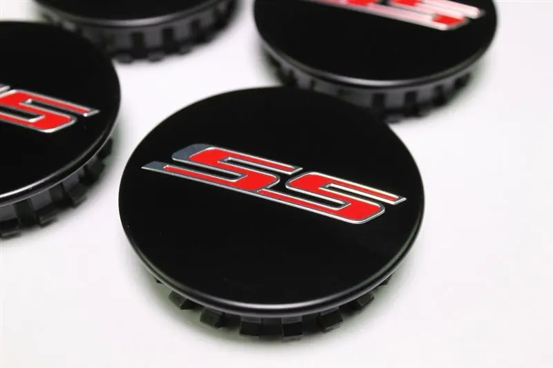 Today Only Chevrolet Satin Black Wheel Center Caps w/Red "SS" Logo, Set of 4 :: 2016-2024 Camaro
