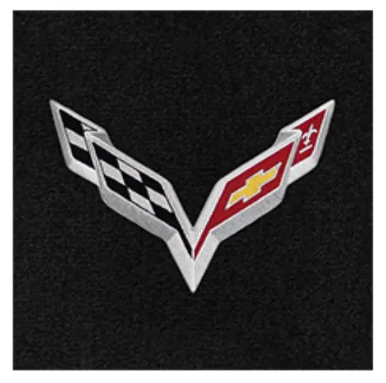 Sale Lloyd 2pc Ultimat Floor Mats, Black w/ Silver C7 Corvette Flag Logo :: 2014-2019 C7 Corvette