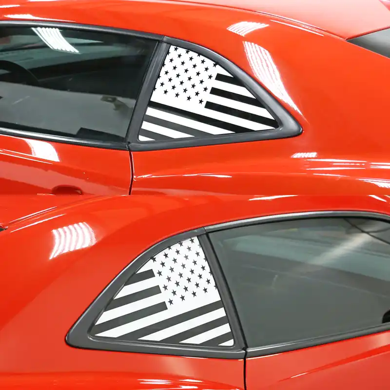 Phastek Straight American Flag Quarter Window Decal, Various Colors :: 2010-2015 Camaro Buy Today