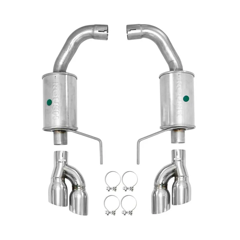 New Release Roush Axle-Back Exhaust w/ Quad Polished Tips :: 2018-2026 Ford Mustang GT w/ Non-Active Exhaust