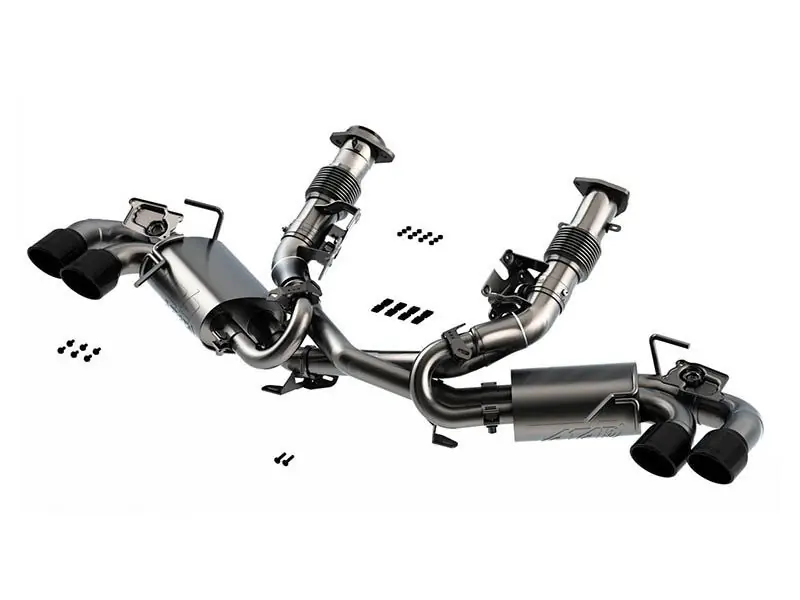 Borla 3" ATAK Cat-Back Exhaust System w/ 4" Quad Black Chrome Tips :: 2020-2026 C8 Corvette & E-Ray Money Back Guarantee
