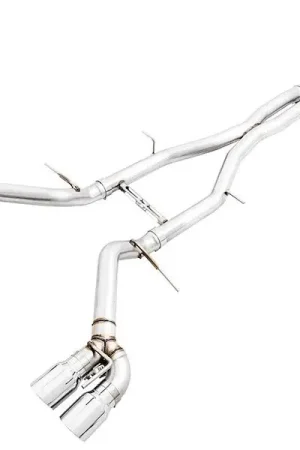AWE Track Edition 3" Cat-Back Exhaust System w/ 4.5" Quad Chrome Silver Tips, Non-Resonated :: 2016-2024 Camaro SS & ZL1 Mega Sale