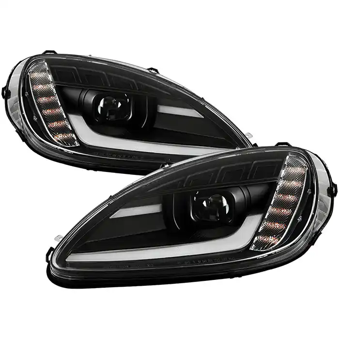 Spyder Apex Series Sequential Headlights, Clear Lens and Black Housing :: 2005-2013 Corvette Latest