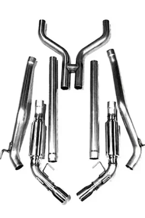 MRT 2.5" Version 1 H-Pipe Cat Back Exhaust System w/ 3.5" Dual Polished Tips :: 2010-2015 Camaro SS Automatic Today Only