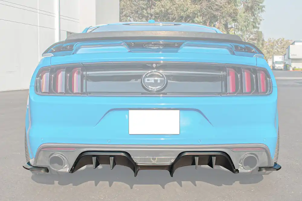 Wholesale S550 Mustang RTR Style 3pc Bumper Diffuser, Matte Black :: 2015-2017 Ford Mustang