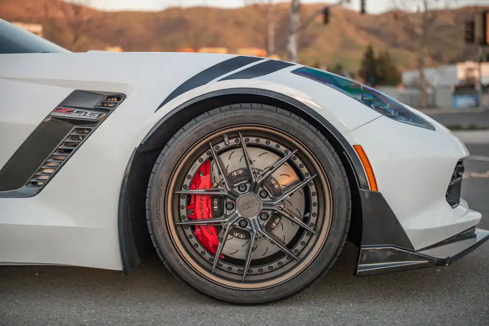 C7 Corvette Z07-Style Front Fender Flares, Hydro-Dipped Carbon :: 2014-2019 Corvette Sale