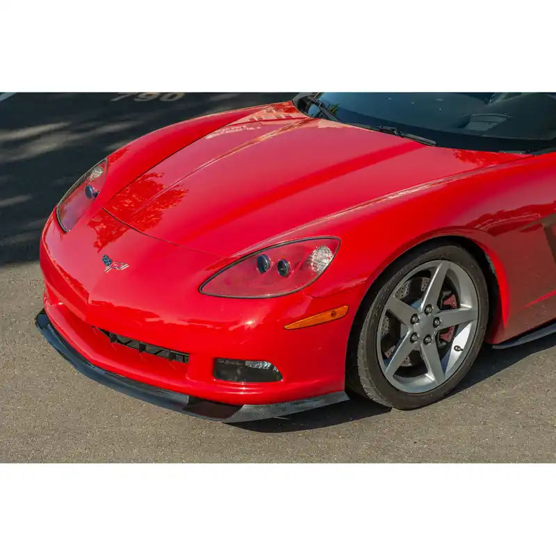 C6 Corvette ZR1-Style Front Lip Splitter, Hydro-Dipped Carbon Fiber :: 2005-2013 Corvette C6 Base Grab Now