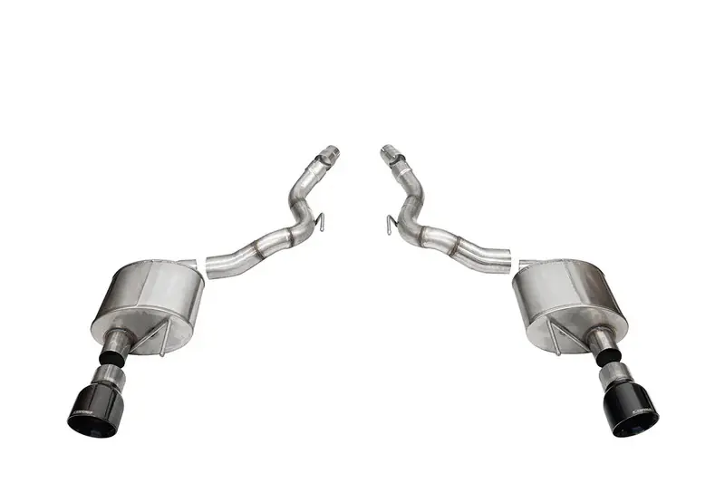 Corsa 3" Sport Axle-Back Exhaust w/ 4.5" Dual Black PVD Tips :: 2024-2026 Ford Mustang GT Convertible w/ Non-Active Exhaust Direct From Factory