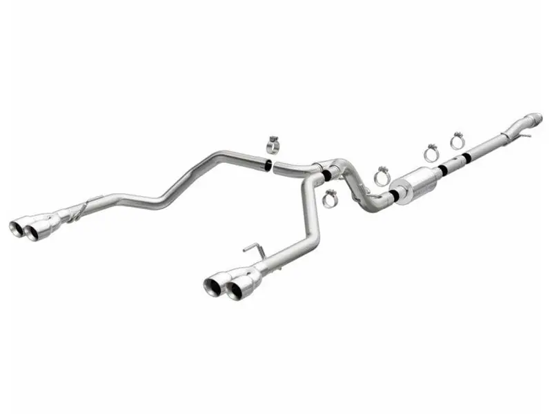 Magnaflow 3" Street Series Cat-Back Performance Exhaust System, Polished Dual Tips, Quad Split Rear :: 2019-2025 Silverado & GMC Sierra 1500 5.3L Free Delivery