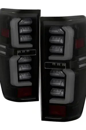Spyder LED Tail Lights, Smoke Lens and Black Housing :: 2019-2021 GMC Sierra 1500 w/ Factory Halogen Bulbs Special Discount