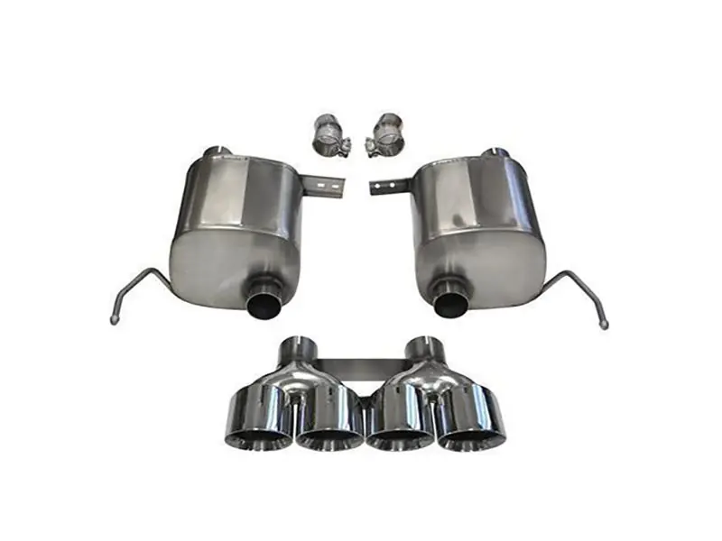 Corsa 2.75" Sport Sound Level Valve-Back Exhaust, 4.5" Polished Quad Tips :: 2014-2019 C7 Corvette, Grand Sport Auto Grab Now