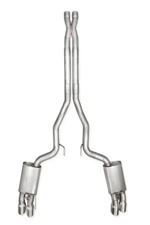 Bargain Stainless Works 3" Legend Cat-Back Exhaust w/ X-Pipe & Quad Tips, Factory Connect :: 2024-2026 Mustang GT & Dark Horse w/ Active Exhaust