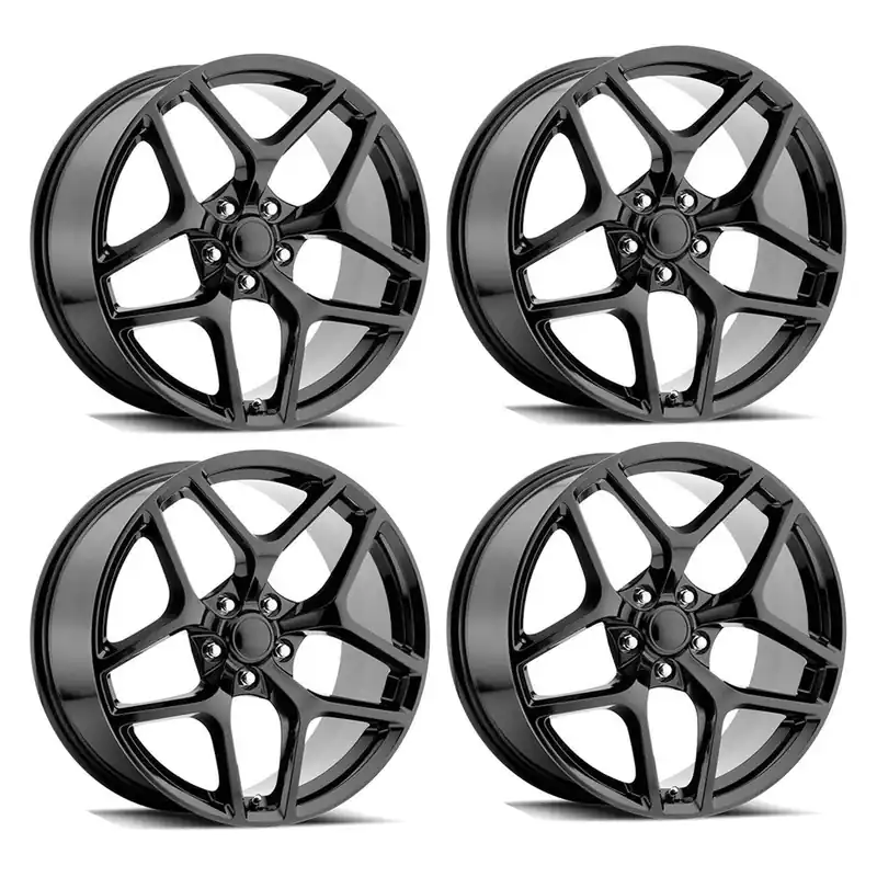 Handmade FR 27F Z28 Replica Wheel Set, Gloss Black, 20x9 & 20x10 :: 2013-2019 Cadillac