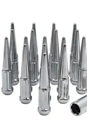 Limited Offer Factory Reproductions Spline Spike Lug Nuts, 14mm x 1.5, Chrome ::