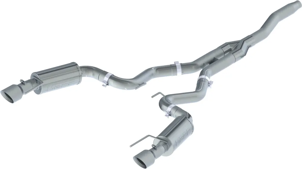 Professional Grade MBRP Armor Plus Street 3" Cat-Back Exhaust System w/ 4.5" Dual Polished Tips :: 2015-2026 Ford Mustang EcoBoost w/ Non-Active Exhaust