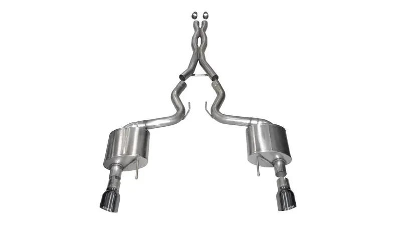 Corsa 3" Sport Cat-Back Exhaust w/ 4.5" Dual Gun Metal PVD Tips :: 2015-2017 Ford Mustang GT Cheap