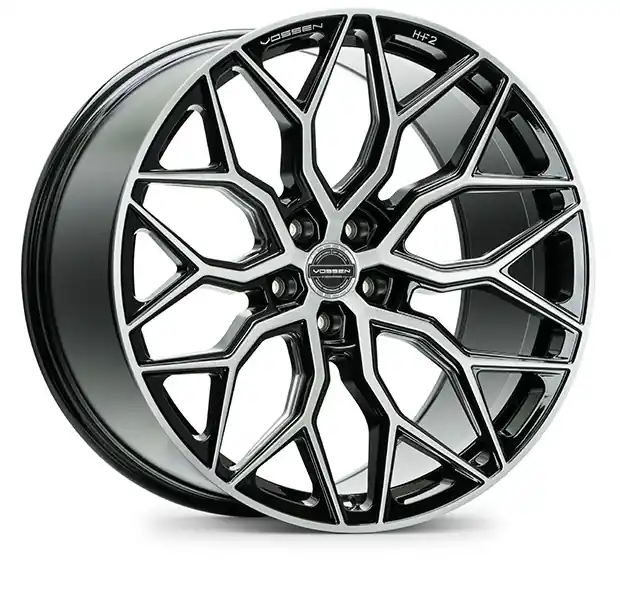 Money Back Guarantee Vossen HF-2 Hybrid Forged Front Wheel, Brushed Gloss Black, Flat Face, 20x9 +32 :: 2015-2026 Mustang