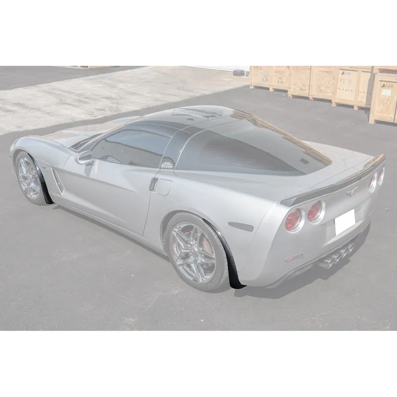 Low Price C6 Corvette Front & Rear Splash Guard Mud Flaps, Carbon Fiber :: 2005-2013 C6 Corvette Base