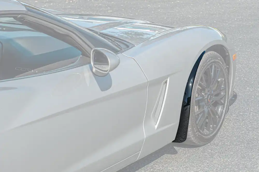 Premium C6 Corvette Front Splash Guard Mud Flaps, Gloss Black :: 2005-2013 C6 Corvette Base
