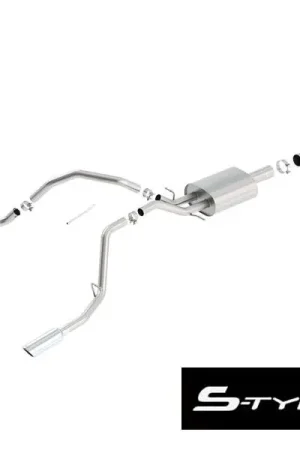 Borla 3.5" S-Type Cat-Back Single Exhaust w/ Dual Rear Exit, 4" Polished Tips :: 2014-2018 Silverado & GMC Sierra 1500 6.2L Extended Cab Standard Bed, Crew Cab Short Bed Popular