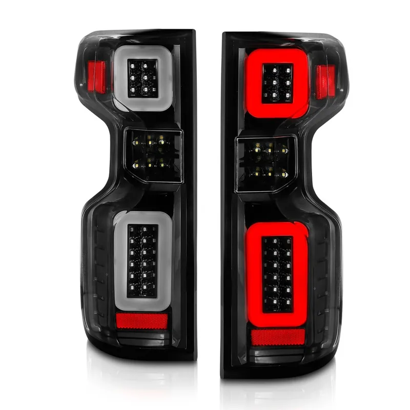Certified ANZO Sequential LED Taillights, Clear Lens, Black Housing :: 2019-2021 Silverado 1500