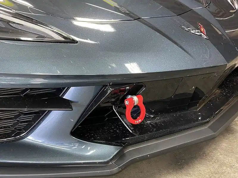 Warranty Included ZL1 Addons Front Premium Tow Hook (Long Threads w/Lock Ring), Black :: 2014-2024 Corvette