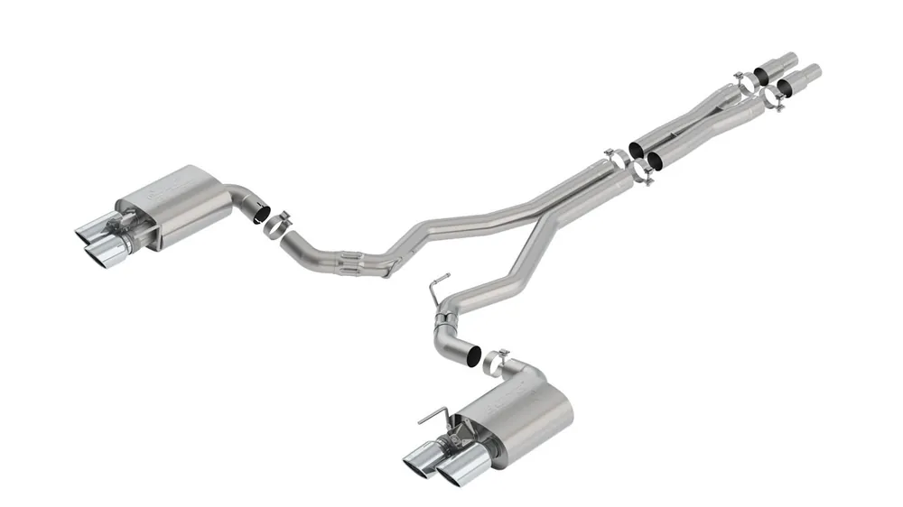Borla 3" ATAK Cat-Back Exhaust System w/ 4" Quad Polished Tips :: 2018-2023 Ford Mustang GT w/ Active Exhaust Trusted Brand