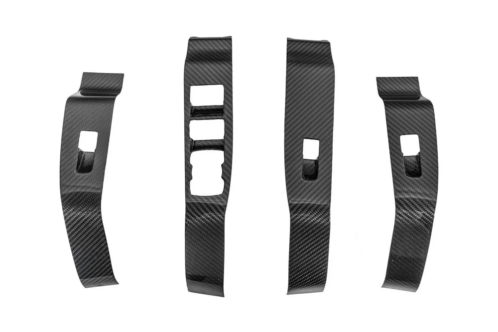 Direct From Factory S550 Mustang Interior Glass Lifting Trim Cover Kit, Carbon Fiber :: 2021-2026 Ford Mustang Mach-E