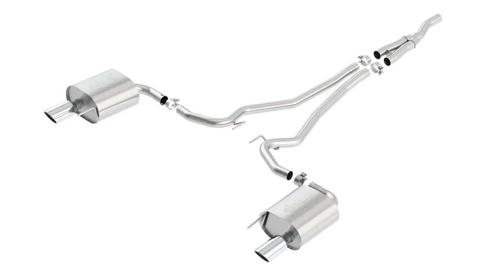 Editor’s Pick Borla 2.25" ATAK Cat-Back Exhaust System w/ 4" Dual Polished Tips :: 2015-2023 Ford Mustang EcoBoost w/ Non-Active Exhaust