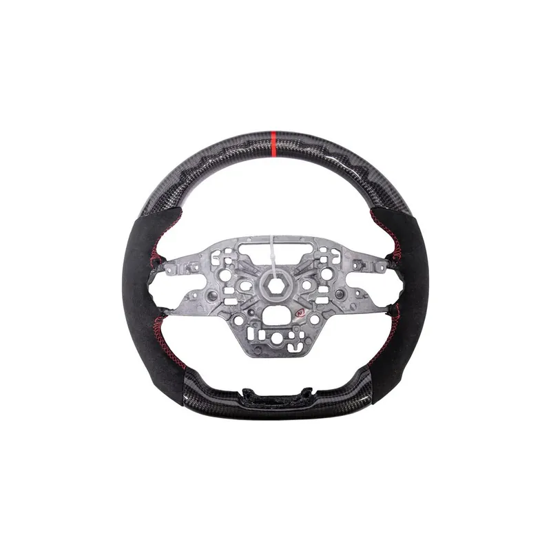 No Minimum Order S650 Mustang Carbon Fiber Steering Wheel w/o Button Cover, Alcantara Grips :: 2024-2026 Ford Mustang