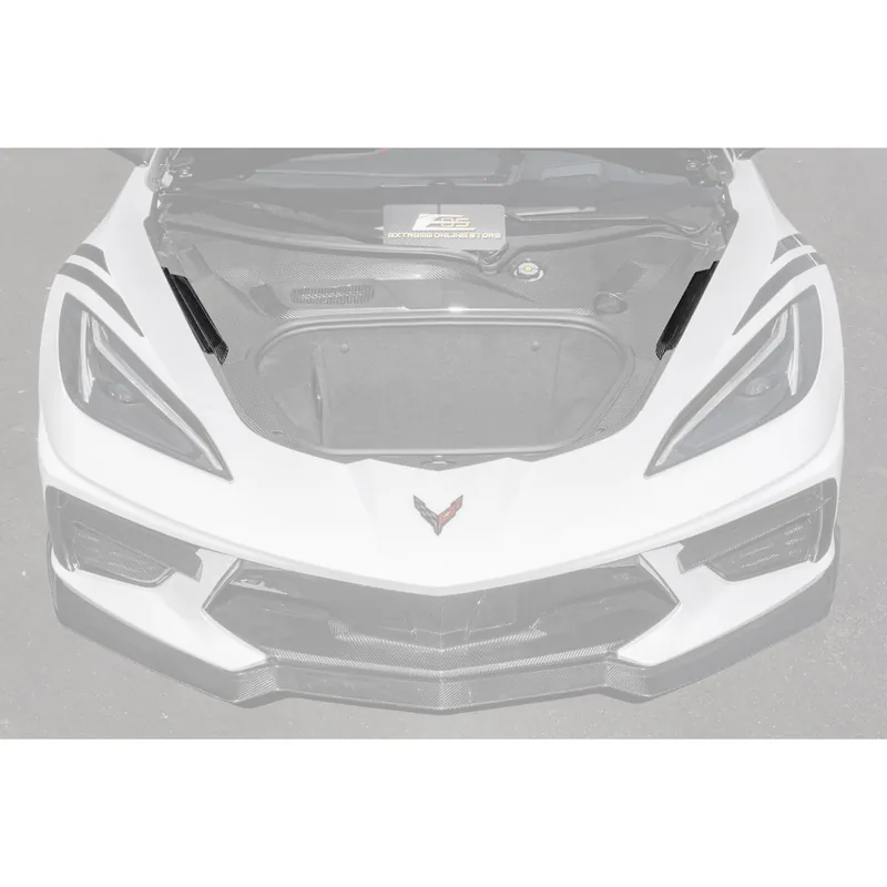 Fan Favorite C8 Corvette Front Trunk Side Trim Cover Kit, Carbon Fiber :: 2020-2026 C8 Corvette