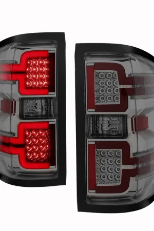 High Quality ANZO Sequential LED Taillights, Chrome Housing, Smoked Lens :: 2014-2018 Silverado 1500