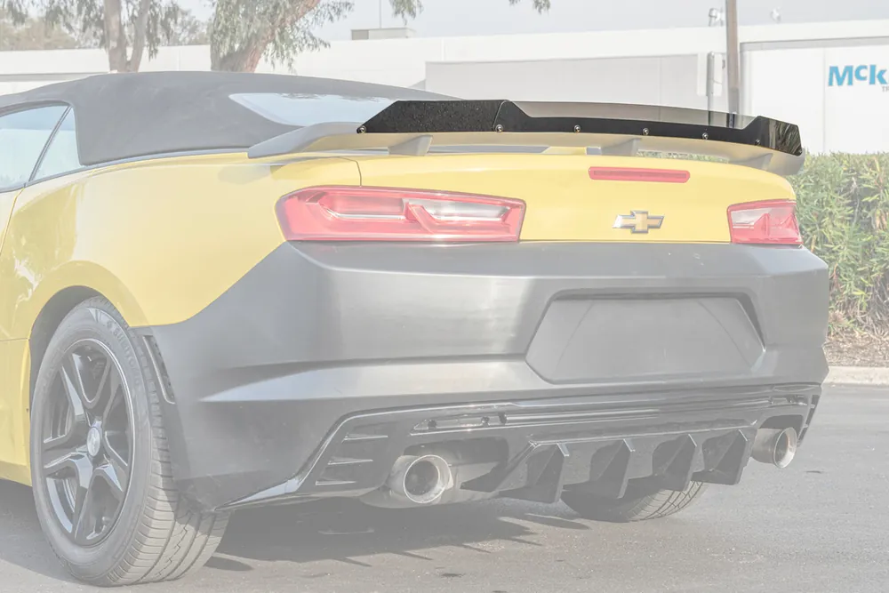 High Quality 6th Gen Camaro Rear Spoiler Wickerbill Extension, Smoked :: 2016-2024 Camaro SS & ZL1 w/ Factory GM Spoiler