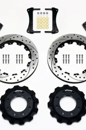 Viral Wilwood TC6R Front 16" Big Brake Kit w/ Drilled & Slotted Rotors & 6 Piston Black Calipers :: 2014-2018 Silverado & GMC Sierra 1500