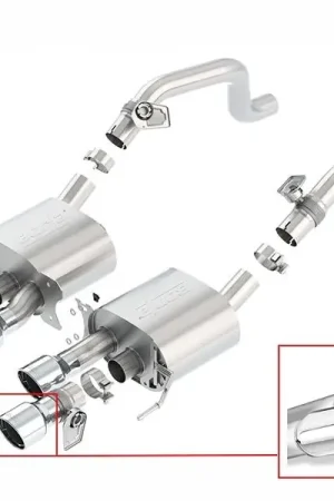 Borla 2.75" S-Type Axle-Back Exhaust System w/ 4.25" Quad Polished Tips :: 2014-2019 C7 Corvette w/ AFM & NPP Valves Premium