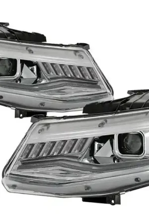 Spyder Signature Series Sequential Headlights, Clear Lens and Chrome Housing :: 2016-2018 Camaro w/o RS Package Cheap