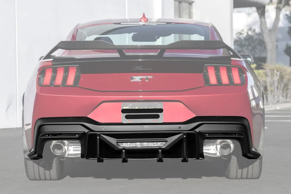 Sale S650 Mustang Track Style Rear Diffuser, Unpainted :: 2024-2026 Ford Mustang GT & EcoBoost w/ Quad Tips