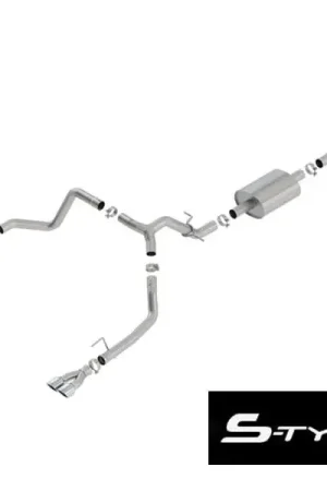 Place Order Borla 3" S-Type Cat-Back Single Exhaust w/ Factory Rear Exit, 3.5" Quad Polished Tips :: 2019-2026 Silverado & GMC Sierra 1500 5.3L