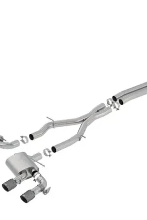 Borla 3" S-Type Cat-Back Exhaust System w/ 4" Quad Carbon Fiber Tips :: 2017-2024 Camaro ZL1 Coupe w/ NPP Valves Direct From Manufacturer