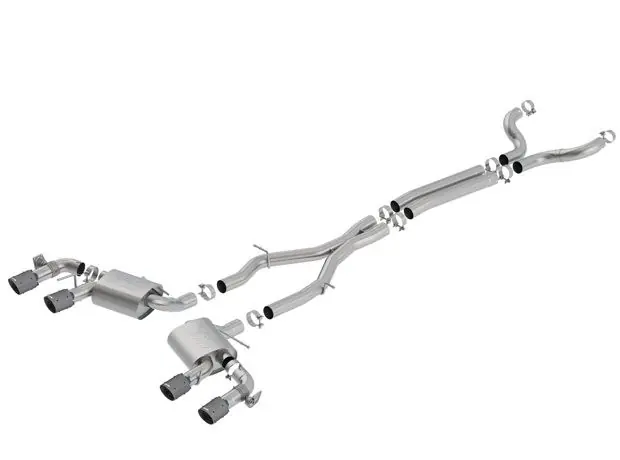 Borla 3" S-Type Cat-Back Exhaust System w/ 4" Quad Carbon Fiber Tips :: 2017-2024 Camaro ZL1 Coupe w/ NPP Valves Direct From Manufacturer