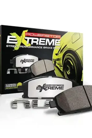 While Supplies Last PowerStop Z26 Street Performance Carbon Fiber Ceramic Front Brake Pads w/ Hardware :: 2015-2023 Ford Mustang V6 & EcoBoost w/ 2 Piston Front Calibers