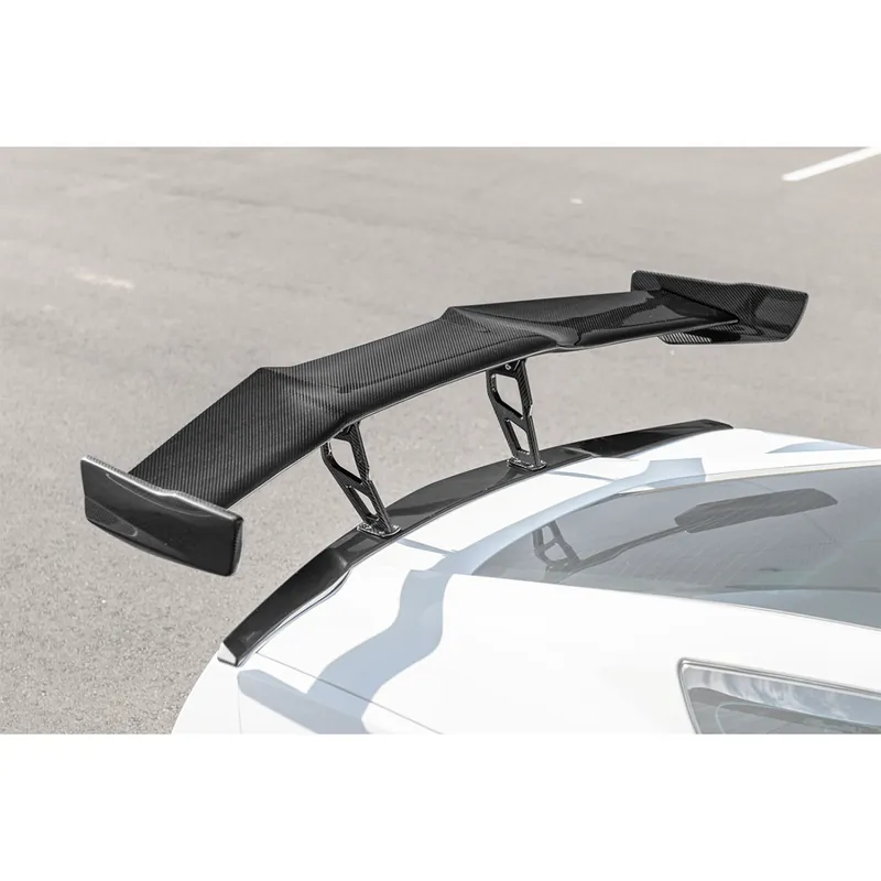 Viral C7 Corvette ZR1-Style Carbon Fiber High Wing Spoiler w/ Carbon Fiber Wing Riser :: 2014-2019 Corvette Grand Sport & Z06