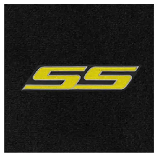 Modern Lloyd 2pc Front Ultimat Floor Mats, Black Mats w/ Yellow SS Logo :: 2016-2024 Camaro